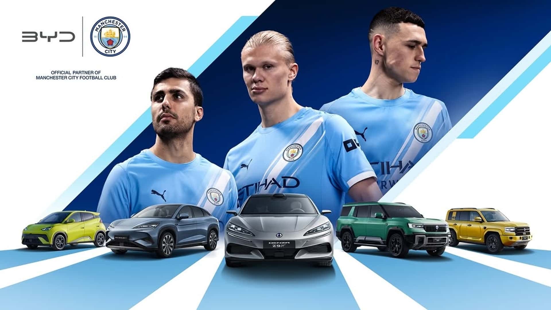 Manchester City troca Nissan por BYD após 12 anos; veja fotos