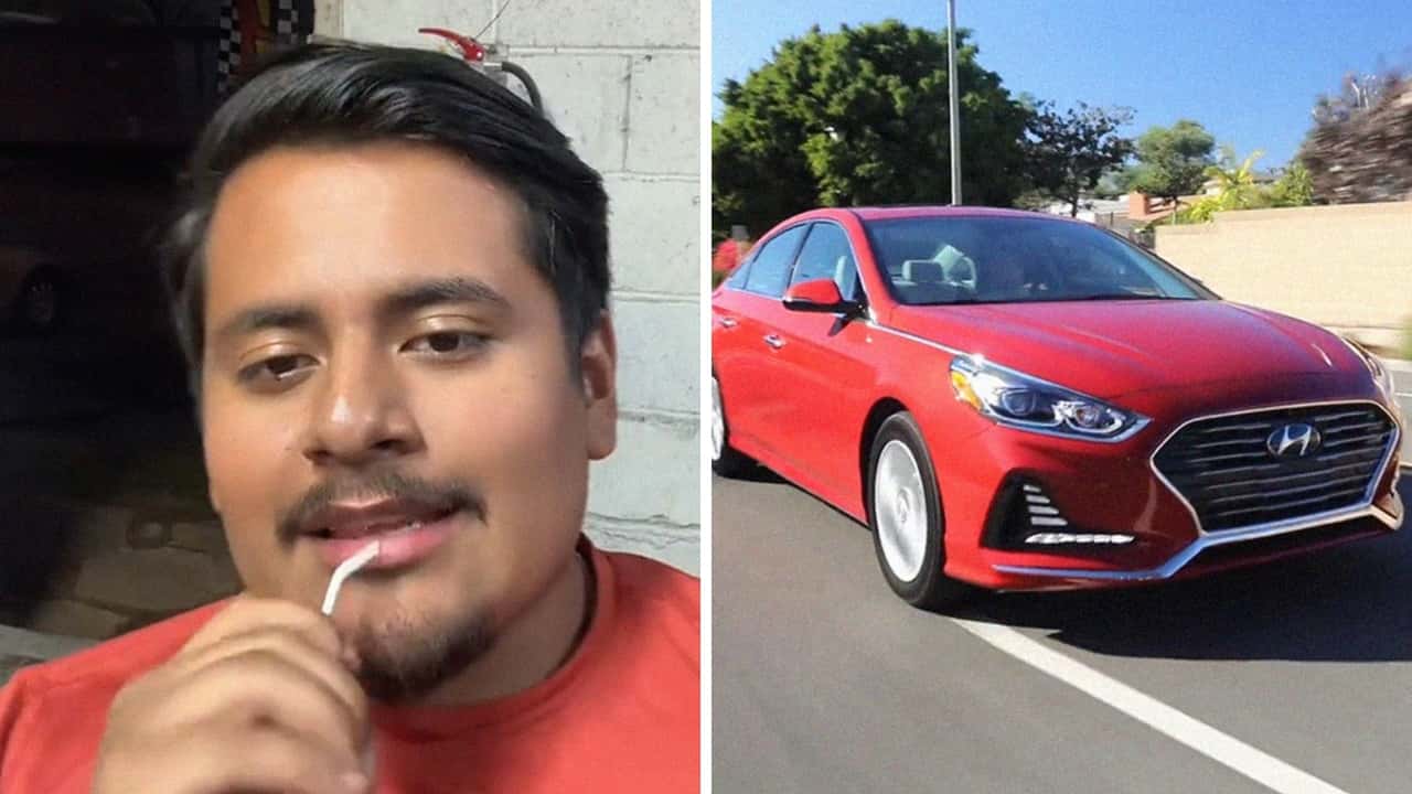 Man takes a Hyundai Sonata to the mechanic