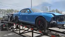 Crashed Dodge Challenger SRT Hellcat