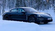 Porsche Mission E Winter Spy Shots