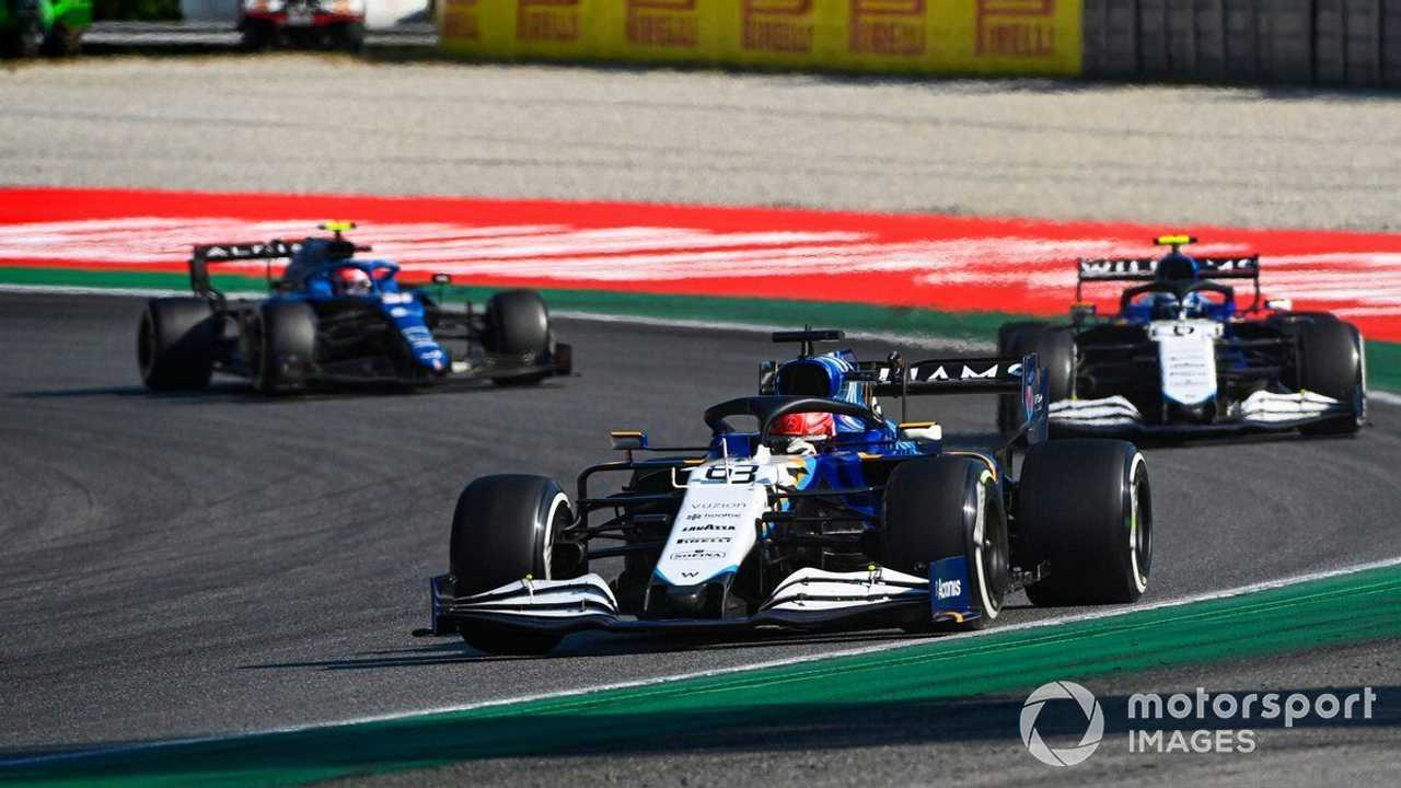 George Russell, Nicholas Latifi and and Esteban Ocon at Italian GP 2021