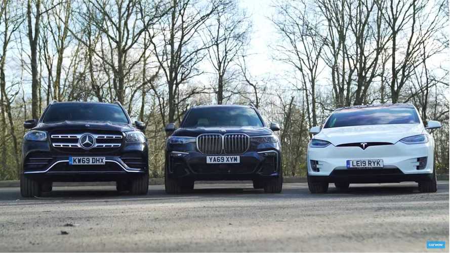 Tesla Model X Vs BMW X7, Mercedes GLS: 3-Row Luxury SUV Race & Review