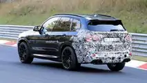 2021 BMW X3 M erstes Spion Foto (hintere Dreiviertel)