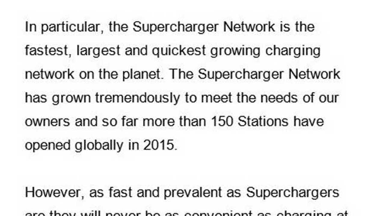 Tesla Supercharging Email