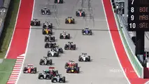 Lewis Hamilton, Mercedes AMG F1 W07 Hybrid leads at the start of the race