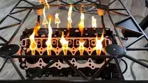 Motore Viper V10 utilizzato come braciere