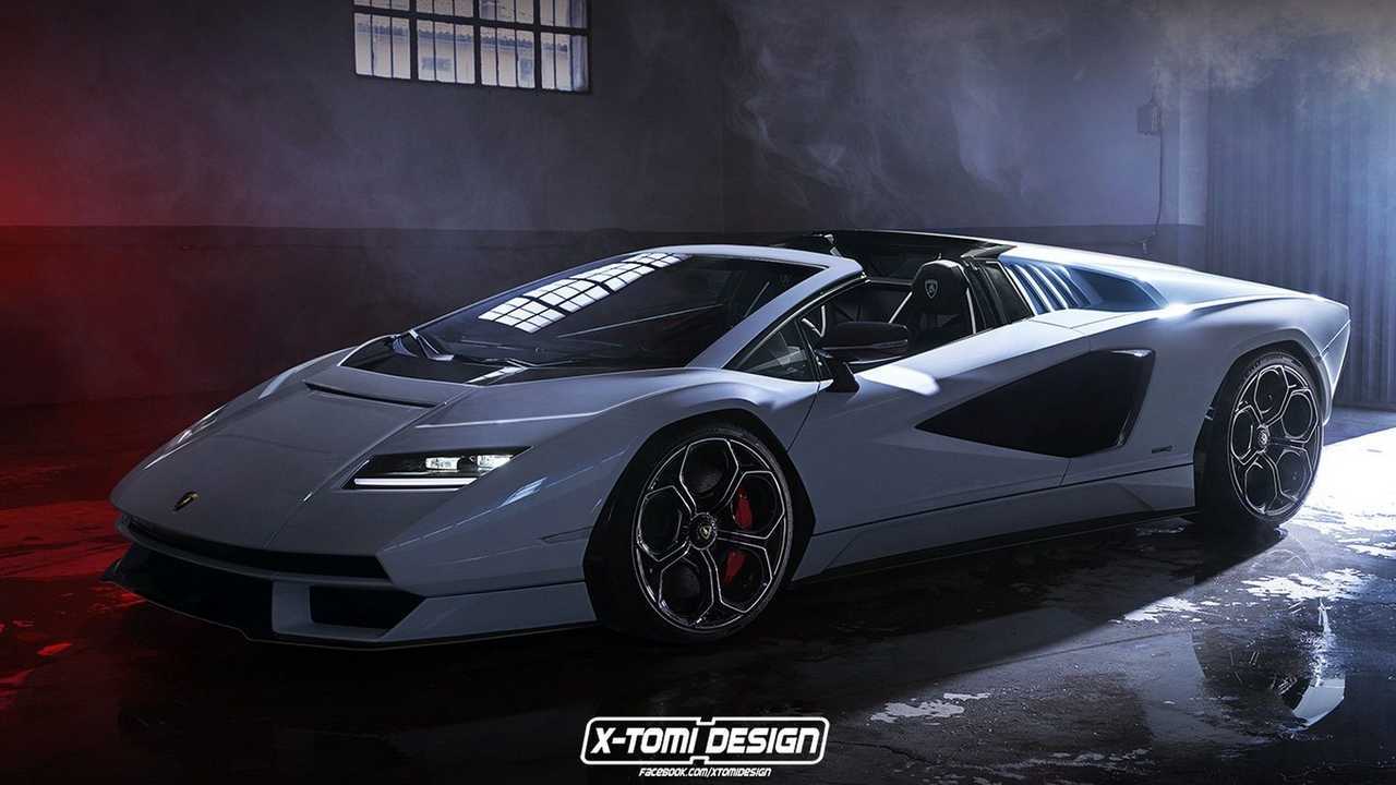 Lamborghini Countach, il render (roadster) di XTomi
