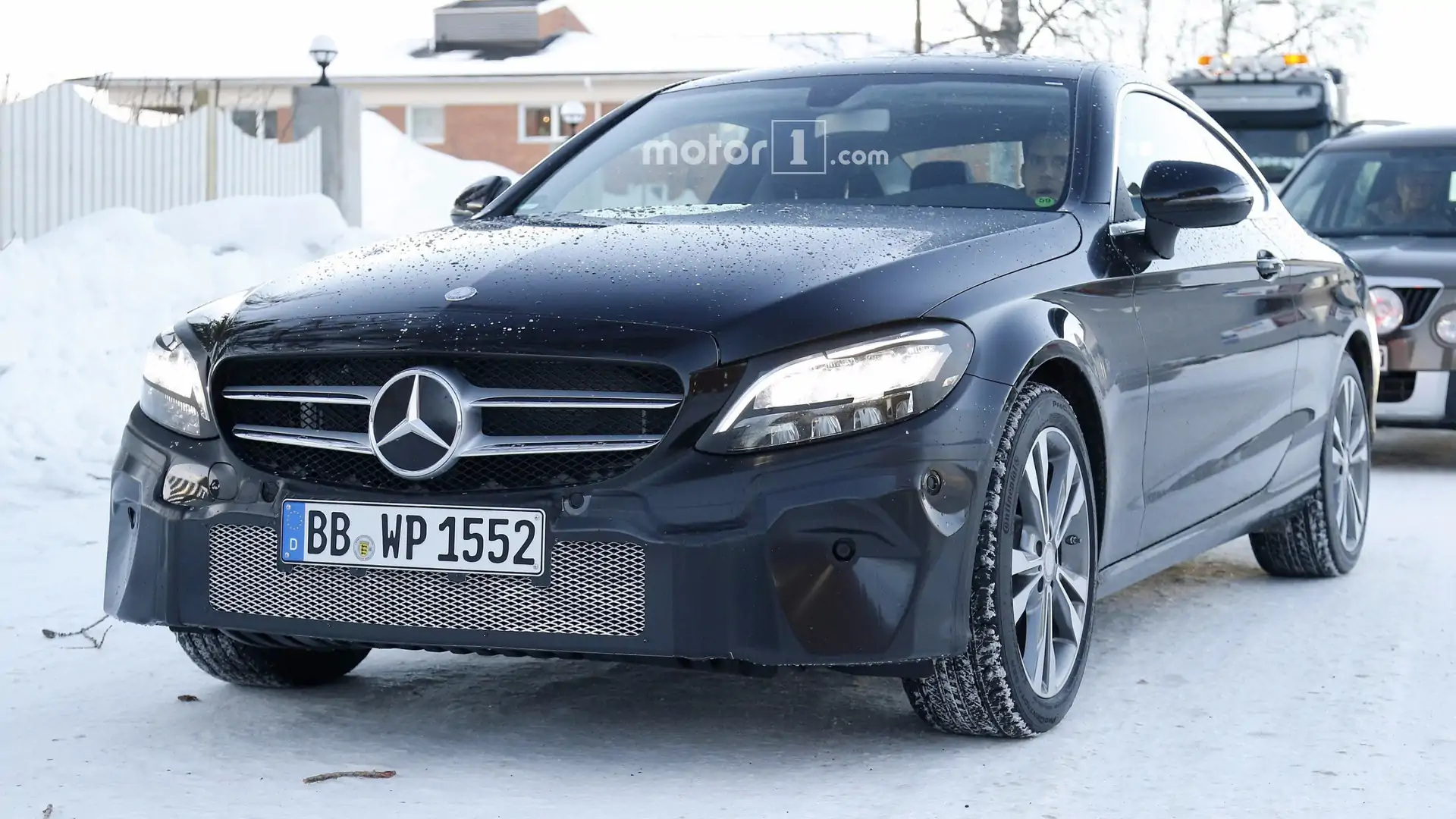 Mercedes C Class Coupe Facelift Spied With New Headlights