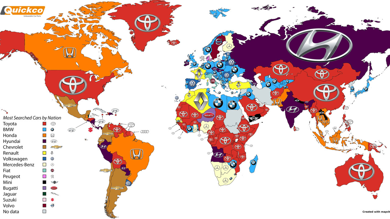 Carte marques monde