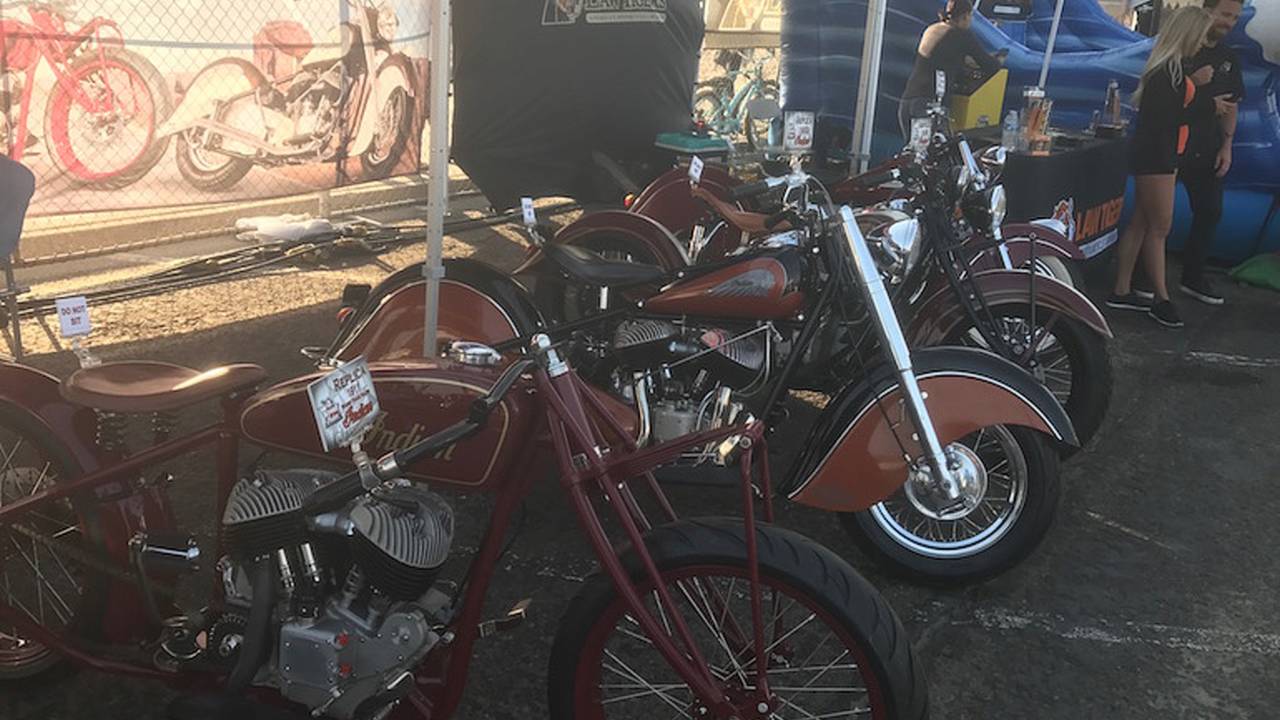 <em>Classic Indians and a board track replica</em>