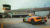 Lamborghini Huracán RWD als Follow-Me Car am Flughafen Bologna
