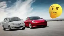 Check The Similarities Between A Tesla Model 3 And A Toyota Etios
