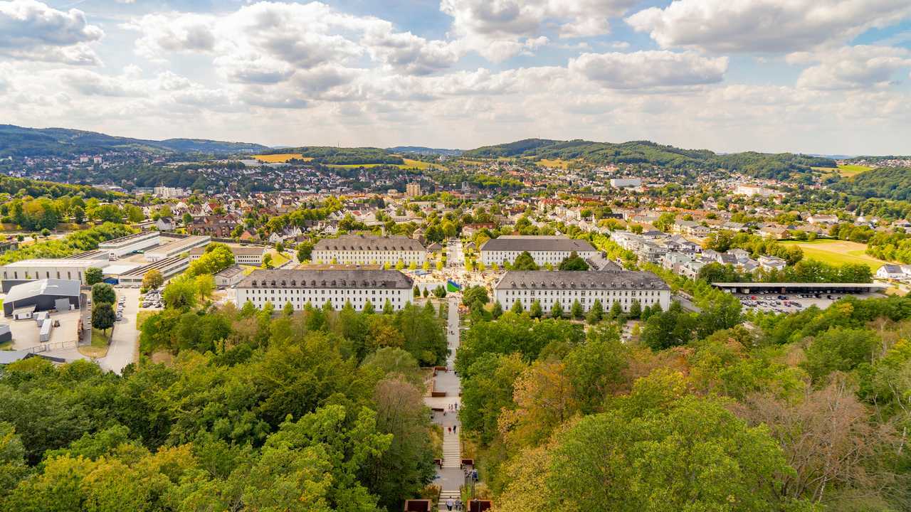 Summer view to Hemer from tower Juebergturm
