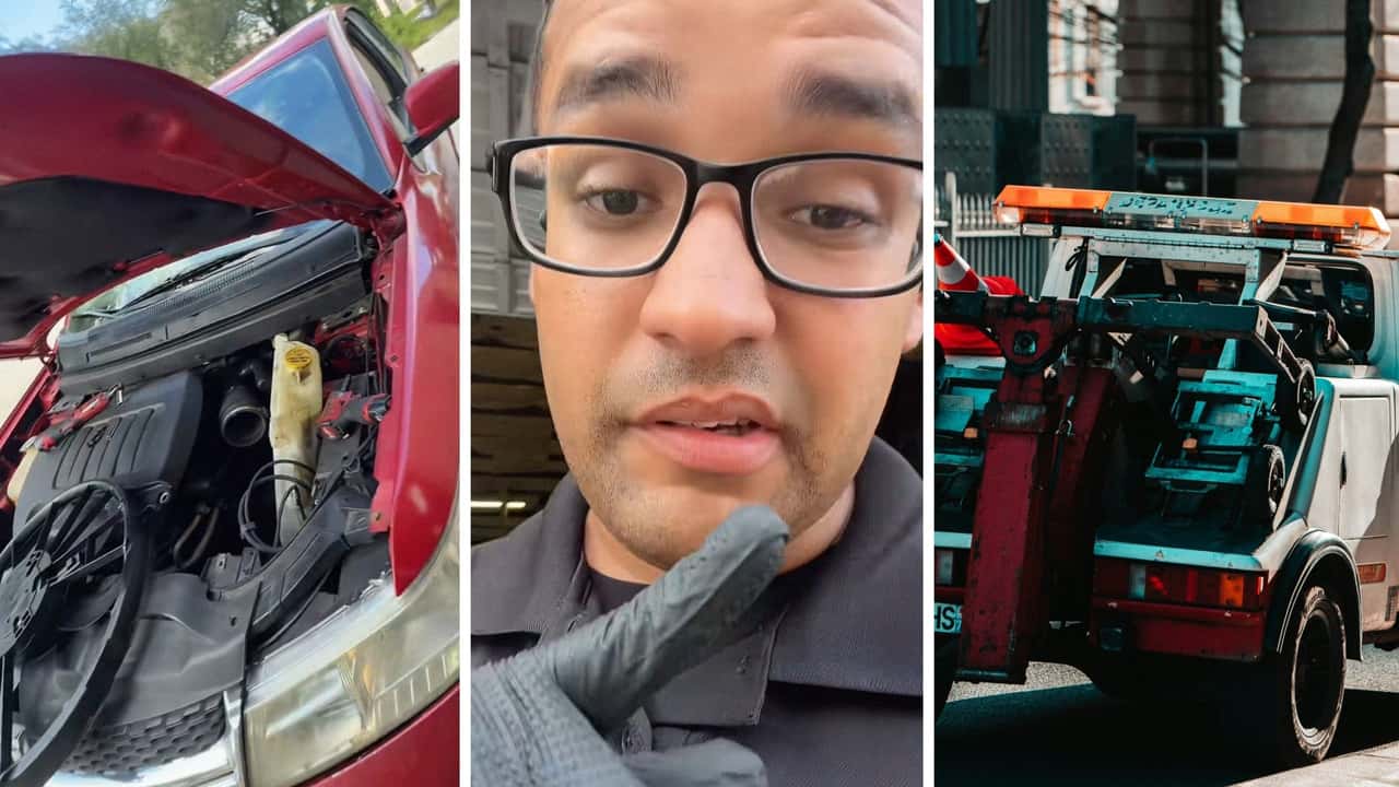 Mechanic tows the same car 3 times. 