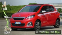 Peugeot 108 benzina (2017), la prova dei consumi reali