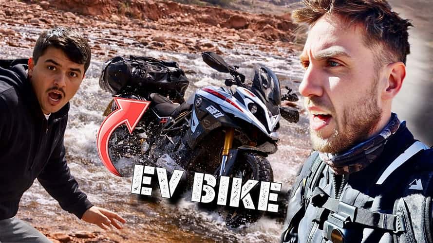 Ever Wonder What An EV Motorcycle Water Crossing Would Be Like? Here You Go