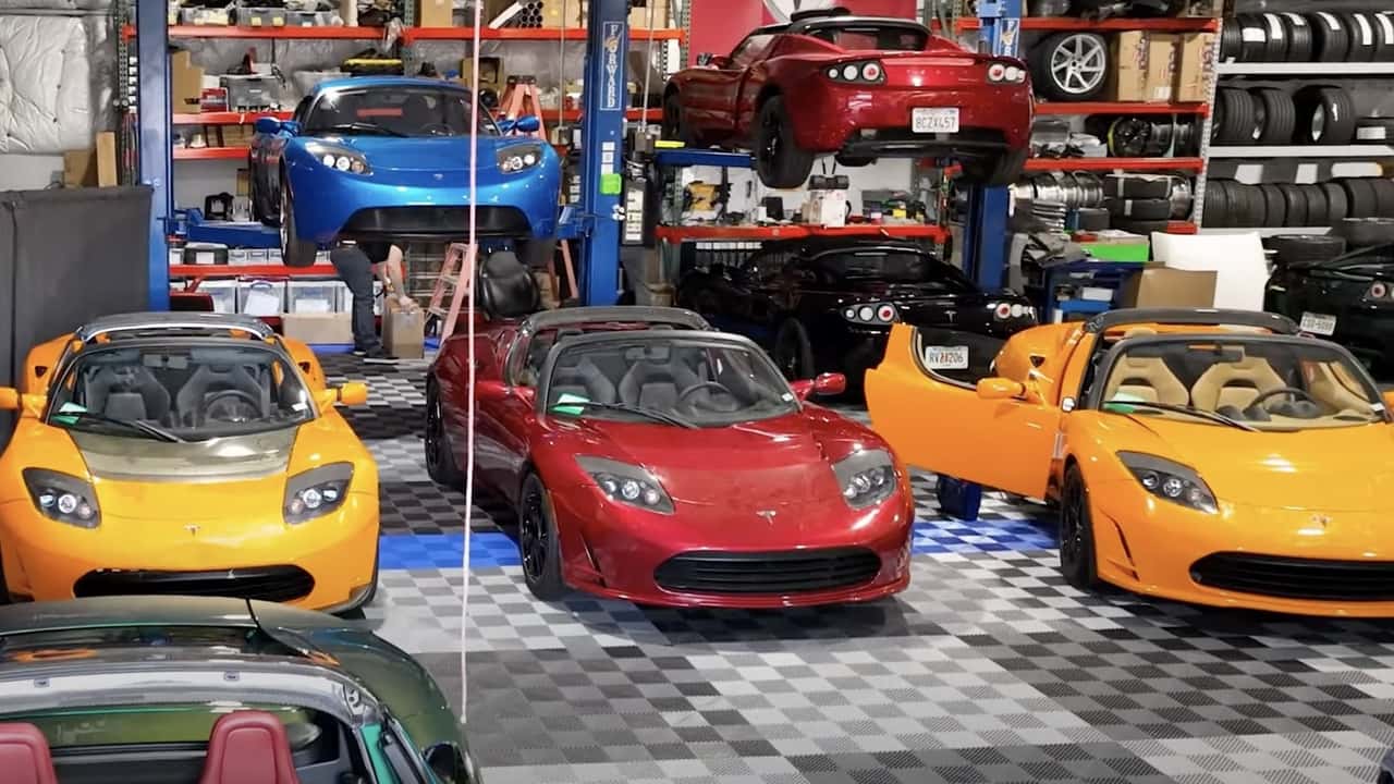 Le tre Tesla Roadster