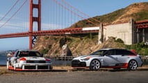 Audi RS 6 Avant GT in den Farben Nardograu und Arkonaweiß zusammen mit dem Audi 90 quattro IMSA GTO  