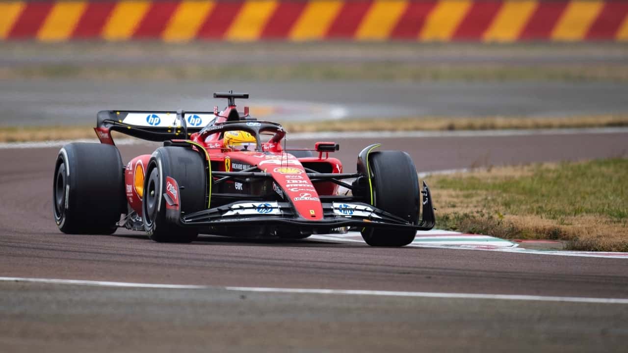 Lewis Hamilton makes Ferrari F1 test debut at Fiorano 2025