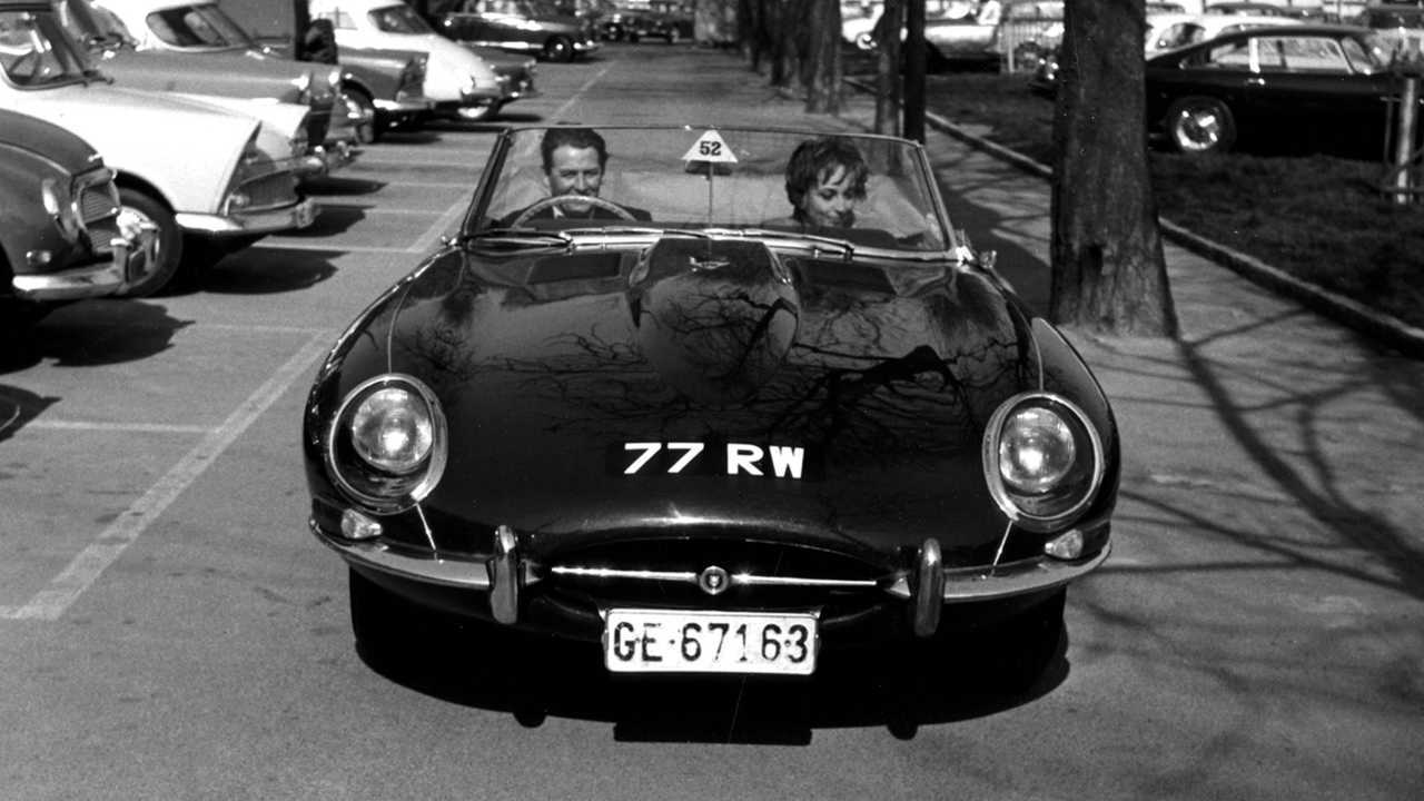 Norman Dewis driving Jaguar E-Type 77 RW