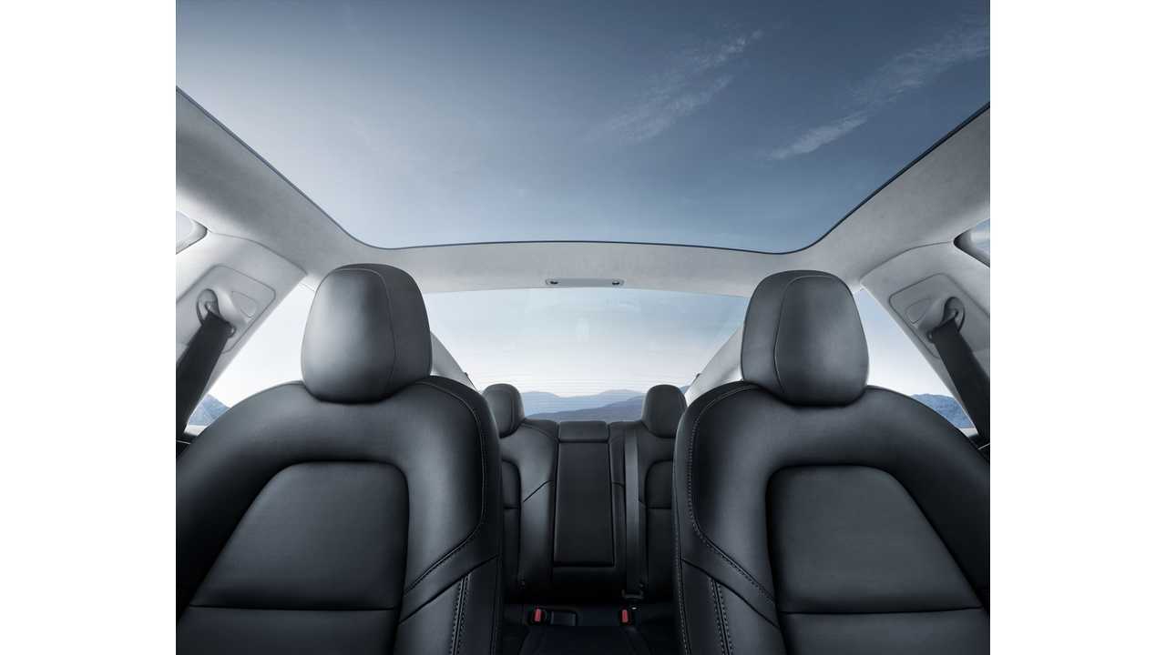 Tesla Model 3 interior roof