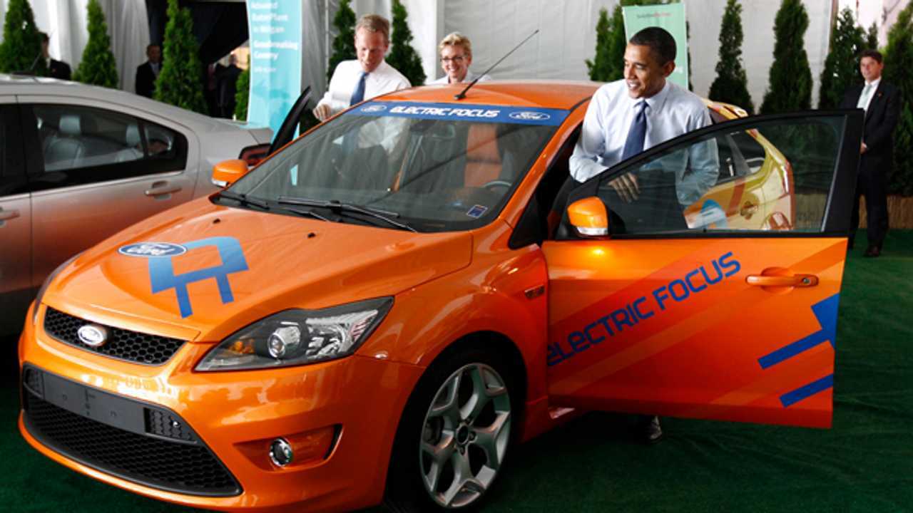 President Obama gets into an electric Ford Focus Electric In July OF 2010. Federal EV Programs Made This Plug-In A Reality
