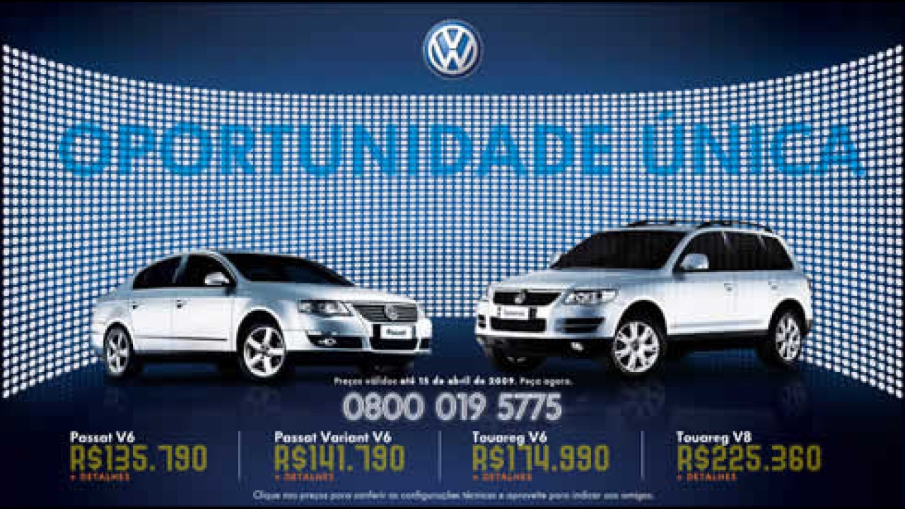Volkswagen oferece desconto de até R$ 33 mil para linha Passat e Toureg