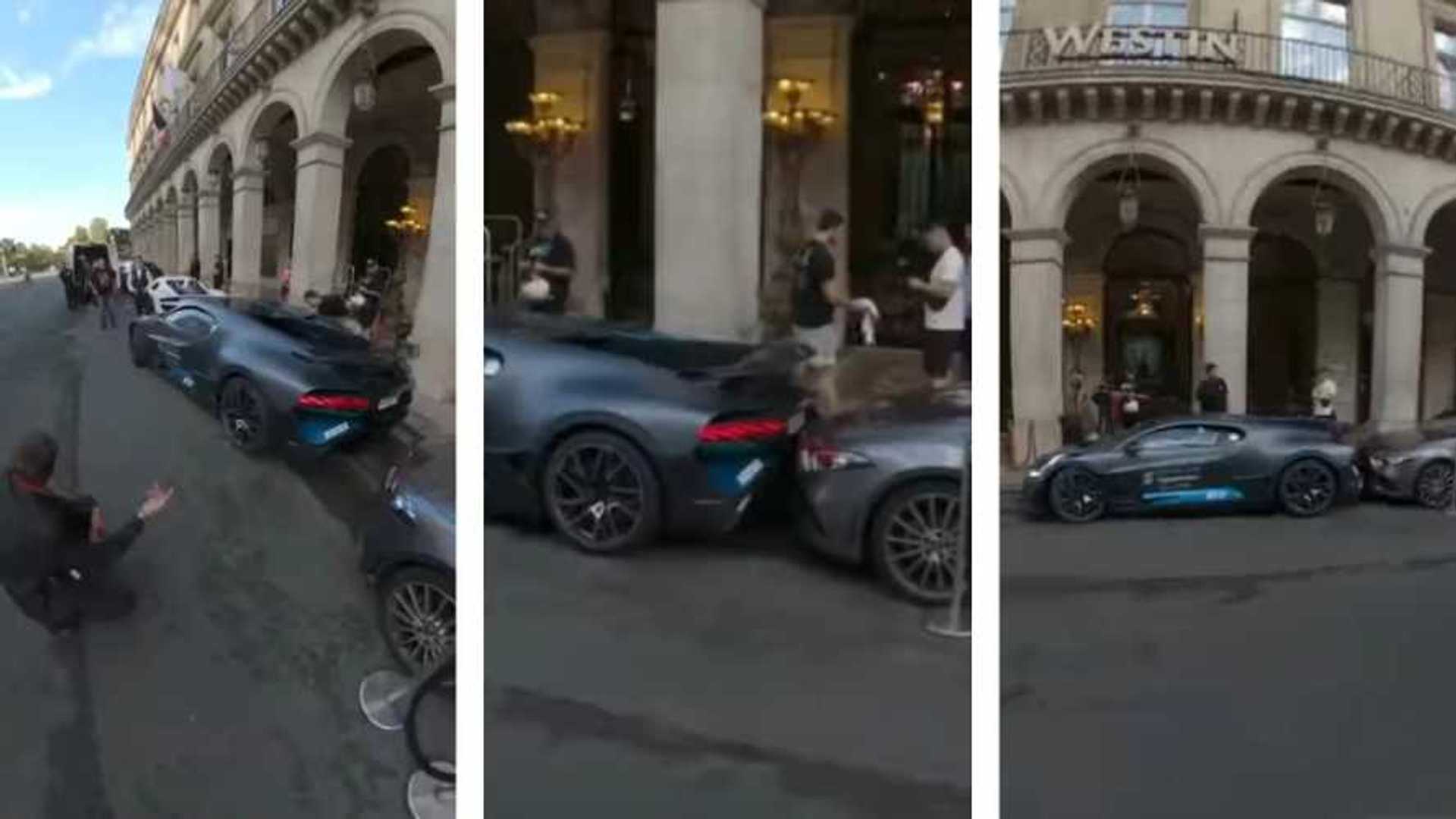 Csúnyán nekitolatott Bugatti Divo hiperautójával egy férfi egy Mercedes