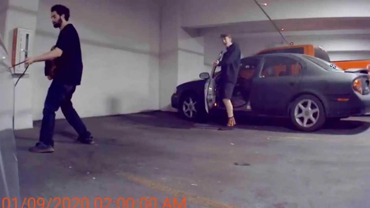 Check These Vandals Trying To Break Charging Plug On A Tesla Model 3