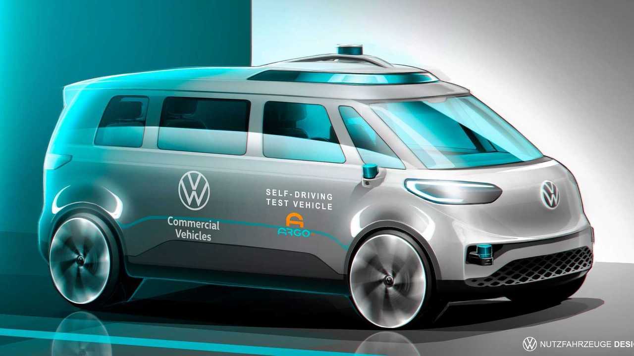 VW ID.Buzz avec technologie de conduite autonome (source d'image : VW Véhicules commerciaux via InsideEV USA)