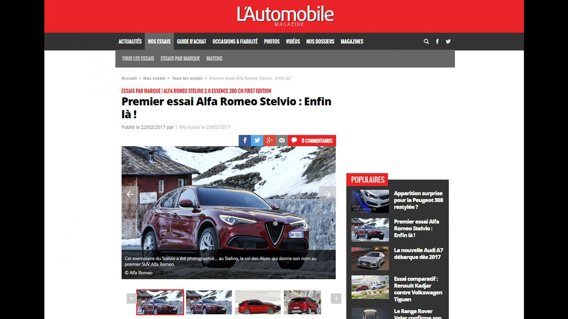 Alfa Romeo Stelvio All Estero La Giudicano Cos 236