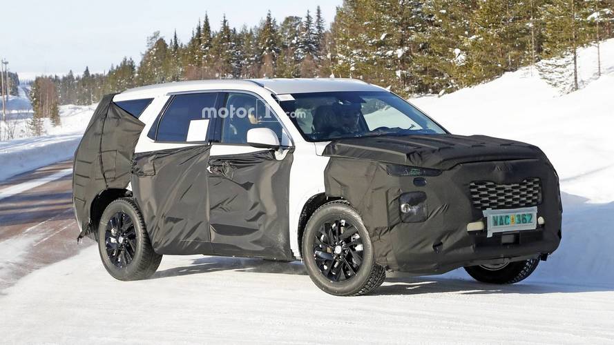 8 Seat Hyundai Suv Makes 18 Inch Wheels Look Small In Spy Shots