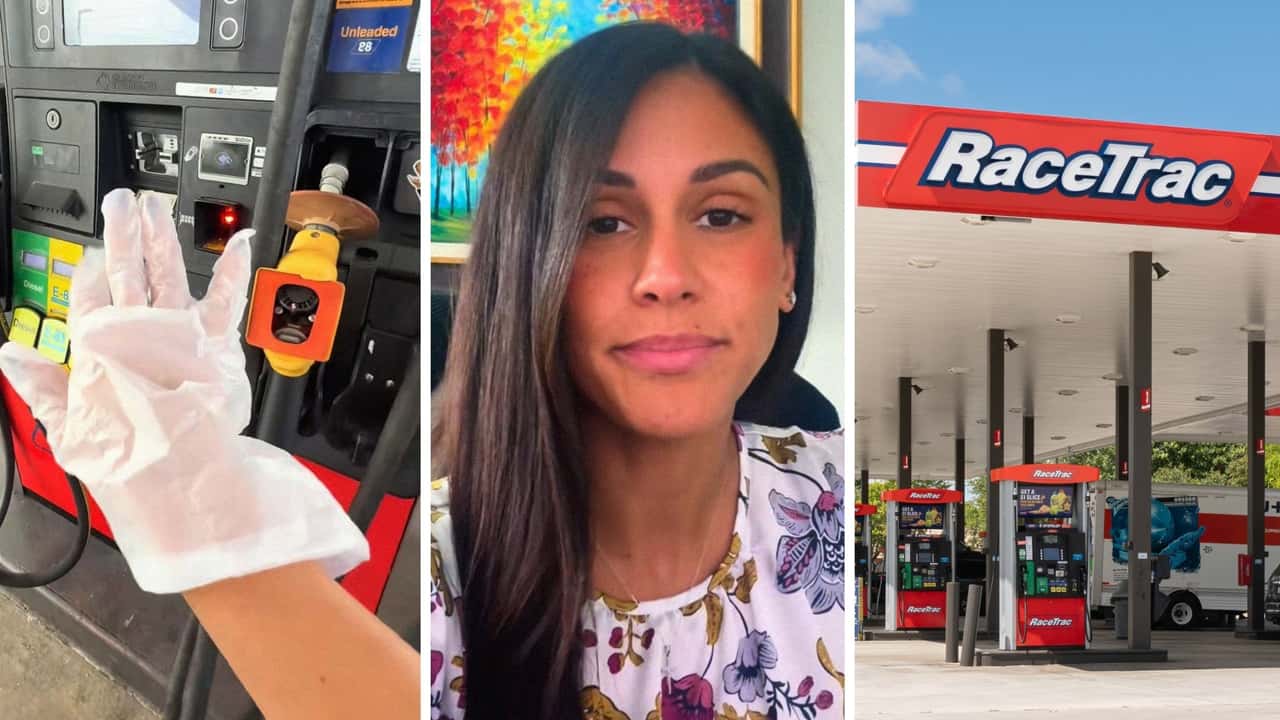 Woman goes to Racetrac for gas. Then she calls her husband because she sees 6 fuel choices