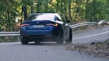 BMW i4 M50 on twisty mountain road