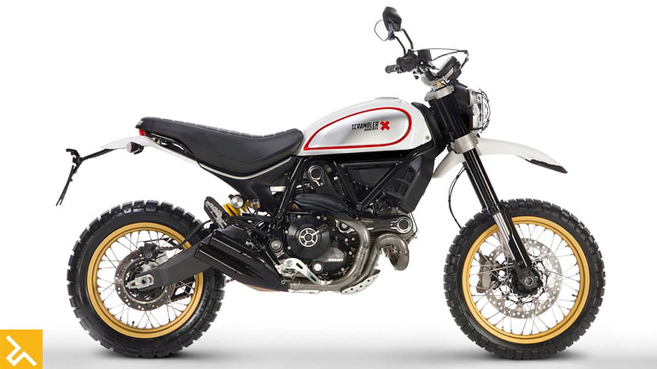 <strong>The 2017 Ducati Desert Sled is powered by an 803cc Twin with exhaust routed out the side via stainless steel headers and a pair of aluminum mufflers that sound pretty sweet for stock exhaust.</strong>