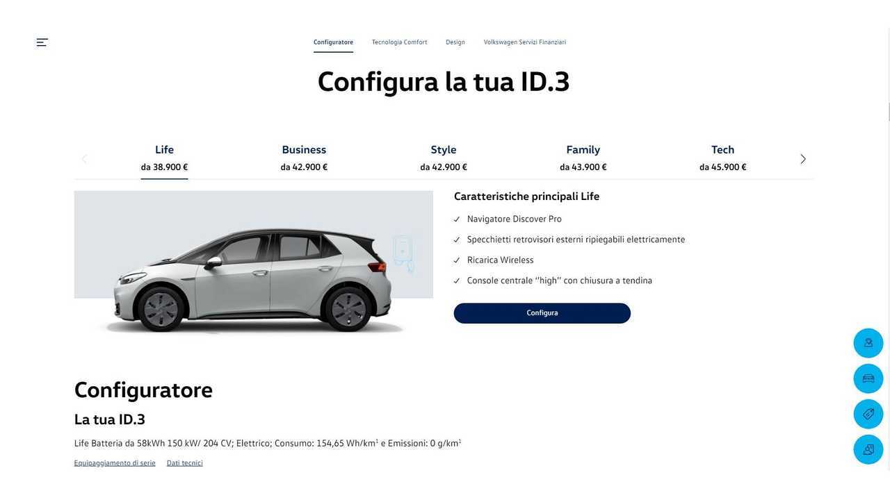 Volkswagen ID.3 Configuratore