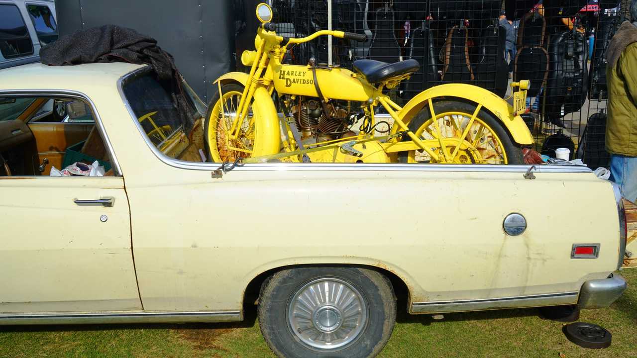 Chopperfest 1920s Harley-Davidson in a 1960s Ford Ranchero