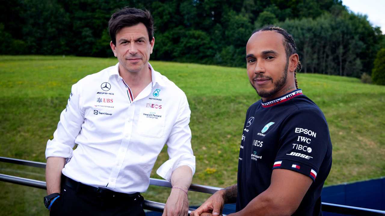Toto Wolff, Team principal Mercedes and Lewis Hamilton, Mercedes