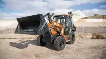 CASE 580 EV fully electric backhoe loader