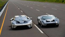 2022 Ford GT Heritage Edition And 1964 GT Prototype On Road Nose