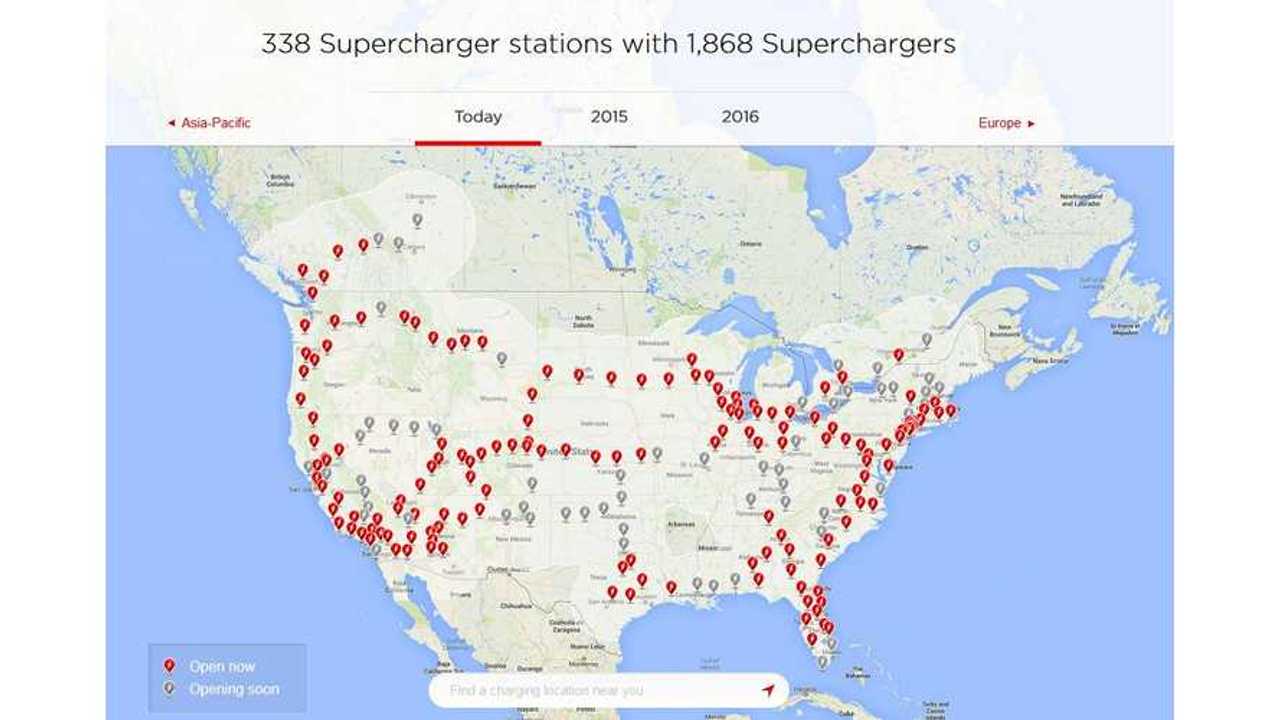 Tesla Charging Stations Locations Map