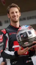 Romain Grosjean, Haas F1 Team, celebrating his 100th GP with a special helmet livery, at a team photograph