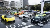 Largest Parade of Lamborghini Cars At The Suzuka Circuit