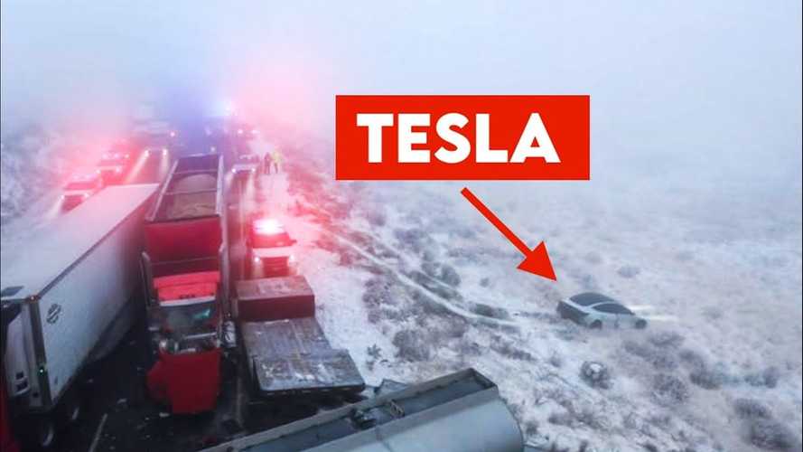 Tesla owner shares video & story after 30-car winter-weather pileup