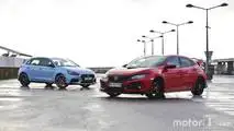 Essai comparatif - Hyundai i30 N / Honda Civic Type R (2017)