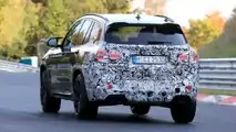 2021 BMW X3 M erstes Spion Foto (hintere Dreiviertel)