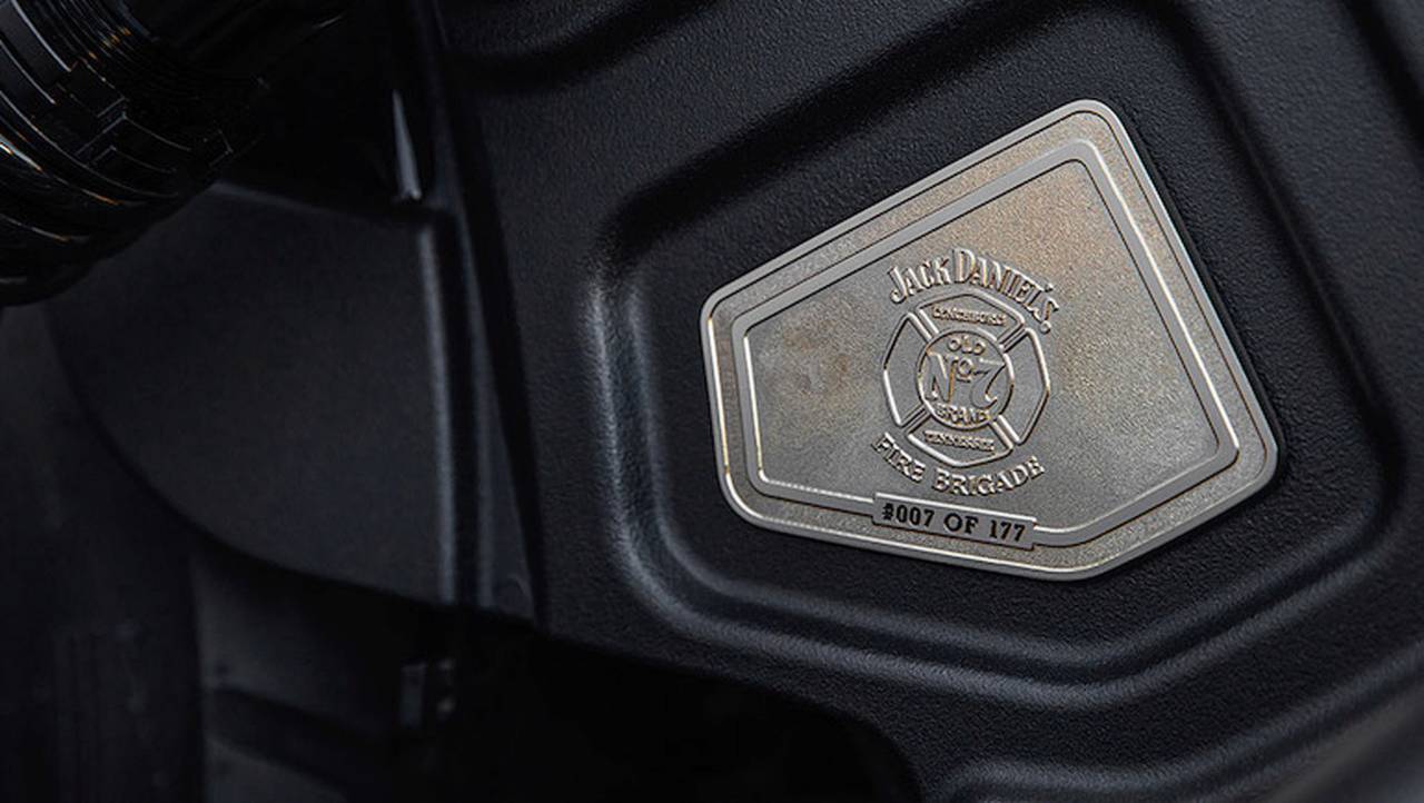 Jack Daniel's Scout Bobber's Montana Silversmith badge coated in actual 24K gold.