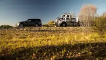 2018 Land Rover Discovery tows 110-ton road train
