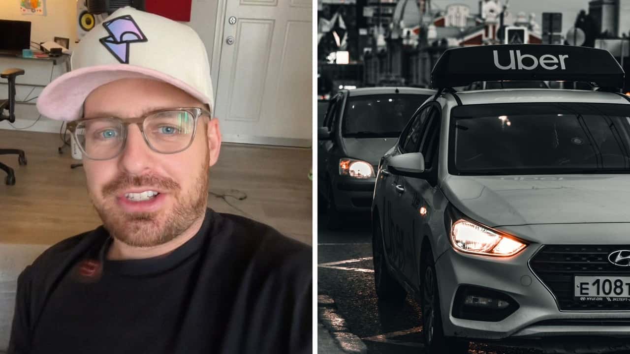 Man gets into an Uber
