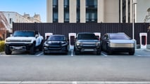 Tesla Supercharging station: various EVs